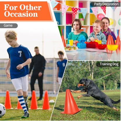 PXZBLG 12/24/50pcs Soccer Cones, 7" Soccer Cones, Plastic Traffic Cones, Training Cones for Basketball Football Skating Drills Practice