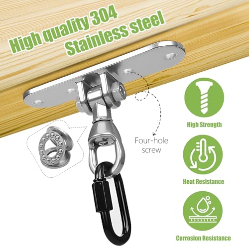 Swing Hanger Ceiling Mount Heavy Duty Anti-Rust with 180° & 360° Bearings Punching Bag Hanger 800lb Capacity for Indoor Outdoor Swing Chairs, Hammocks, Playgrounds, Yoga - size: Size 3