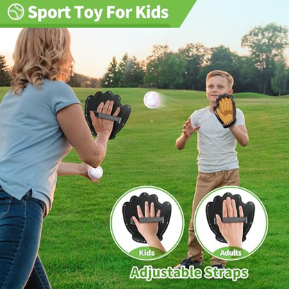 4 Pack Catch and Toss Ball Game,Toddler Baseball Catch and Toss Ball Set,Outdoor Sport Yard Beach Pool Game Toy,Boys & Girls Toy for Kids Toddlers, Fun Idea Gift for Kids