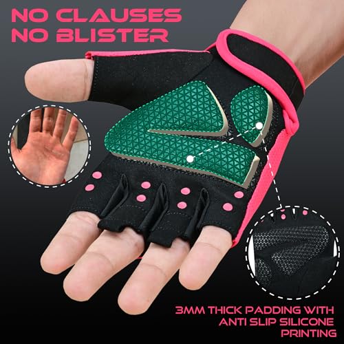 Workout Gloves for Men & Women - Fingerless Gym Gloves with Palm Protection, Breathable & Lightweight for Weightlifting, Cycling & Pull Up