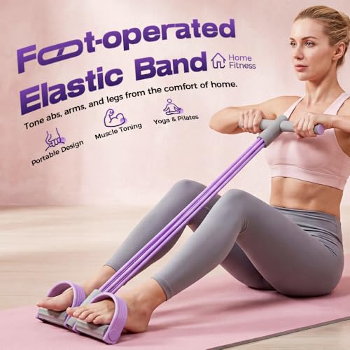 Pedal Resistance Bands with Handles - 2026 New 6-Tube Elastic Foot Pedal Resistance Bands, Foot Pedal Resistance Bands, Multifunctional Fitness Band for Workout, Yoga, Waist, Arm, Leg - color: Blue