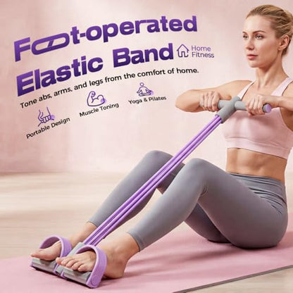 Pedal Resistance Bands with Handles - 2026 New 6-Tube Elastic Foot Pedal Resistance Bands, Foot Pedal Resistance Bands, Multifunctional Fitness Band for Workout, Yoga, Waist, Arm, Leg - color: Blue