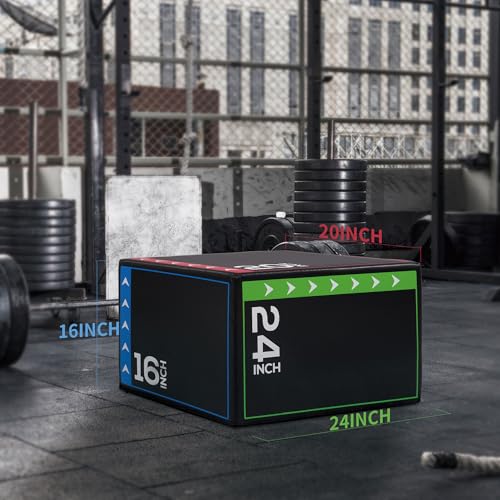BalanceFrom 3-in-1 Foam Plyometric Jump Box for Home Gym with Multiple Height Options – Versatile Plyo with Non-Slip Surface for Strength, HIIT, Step-Ups, and Agility Training