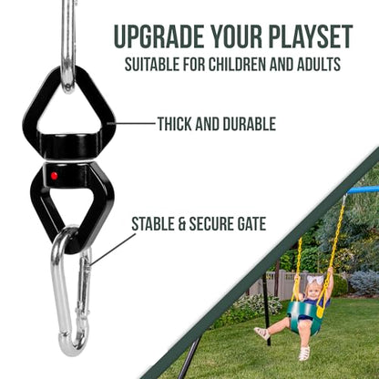 Heavy Duty Swing Swivel 500 lbs Weight Capacity, 360° Rotator with Carabiner for Hammocks, Tree Swings, Aerial Yoga, Climbing, and Outdoor Activities