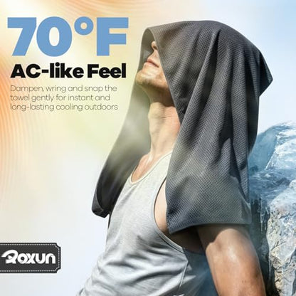 ROXUN Cooling Towels, 4 Pack (40''x12'') Chilly Ice Rags for Neck and Face - color: Pink+green+orange+yellow