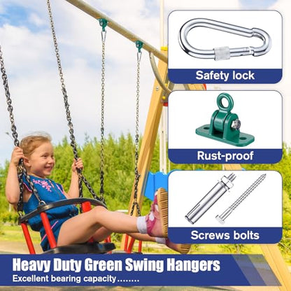 Tandefio 6 Sets Swing Hanger with Swingset Accessory, Green - color: Green