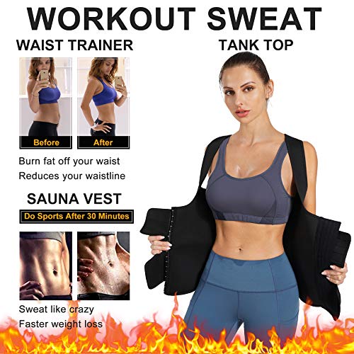 Nebility Womens' Sauna Sweat Vest Weight Loss Workout Waist Trainer - size: Small