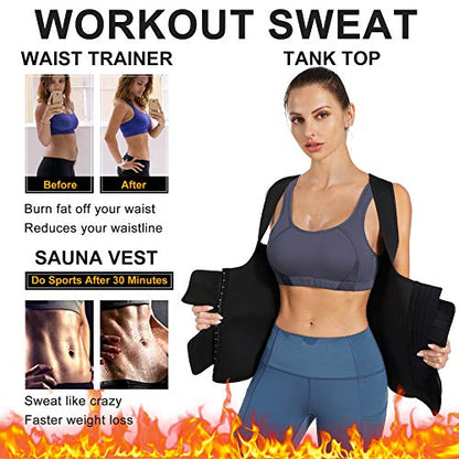 Nebility Womens' Sauna Sweat Vest Weight Loss Workout Waist Trainer - size: Medium