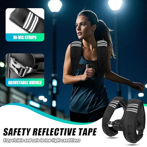 WTREE Weighted Vest Men or Women - Weights with Reflective Stripe, Weighted vest for Workout Equipment for Strength Training Night Running - size: 6 Lb