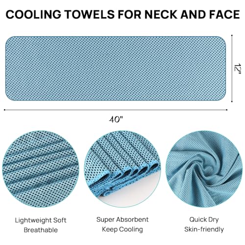 JBM Cooling Towel 40” X 12” Ice Towel Quick Dry Breathable Soft Microfiber Towels for Sports, Camping, Beach, and Outdoor Activities (Teal) - color: Teal