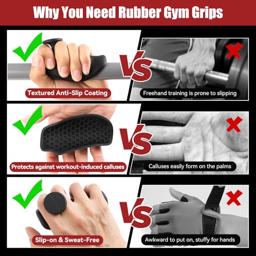 HUAFA Anti-Slip Workout Grips, Gym Grips Weight Lifting Grips Pads, Ergonomics Weight Lifting Gloves for Men Women Deadlift, Fitness Training and Exercise, Gym Grips Pads for Palm Protection - color: Large Gray