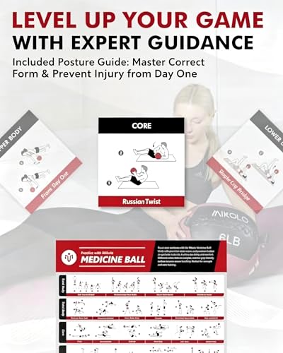 Mikolo Medicine Ball, Wall Ball,Soft Medicine Ball Set,Slam Ball for Core Training, Strength Workouts -Multi-Weight 10lbs 20lbs Exercise Balls for Home Gym, Functional Fitness (10/15/20/25LB) - style: 10+15+20lbs