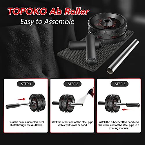 Home Gym Workout Set – Doorway Pull Up Bar No Screws & Ab Roller Wheel with Knee Pad, Full Body Strength Training Equipment for Core, Abs, Arms & Upper Body, Portable Fitness Kit for Home & Travel