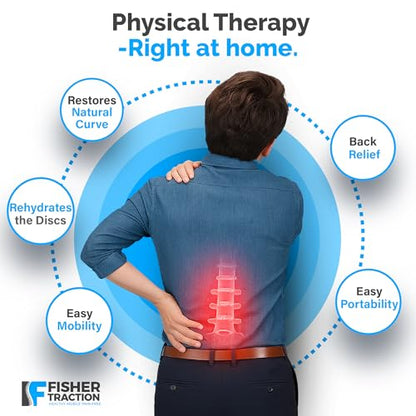 Lower Back Decompression Device – Lumbar Traction for Spinal Decompression – Patented Stretcher Strap Release for Spinal Rehydration – Lightweight & Portable (Over 230 lbs)