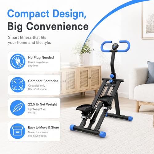 Stair Stepper & Stepper Machine for Home, Aerobic Step Platform, Steppers for Exercise at Home, Stair Slide, Exercise Step, Full-Body Cardio Workout Equipment for Women & Men