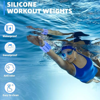 YOVKOK Adjustable Wrist Ankle Weights, 2 LBS/Pair, Bundle Options - color: Blue