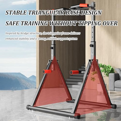 Indoor Pull-up Bar For Home Use, Pull Up Dip Station Foldable, Freestanding Fitness Equipment, 8-level Height Adjustment, Freestanding Pull-up Bar Fitness, Load-bearing 600kg, For Home Outdoor