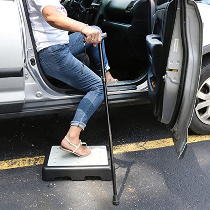 Riser Step Stool - 3 1/2"H Safety Half Step Platform, Indoor Outdoor Assistive Devices for Elderly