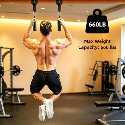 Non-Slip Iron Pull Up Grips and Cannonball Handles,3-Length Straps & Carabiners, Grip Strength Trainer for Pull-Up Bar, Dead Hangs, Forearm & Hand Training, Home Gym Gear - size: 48mm