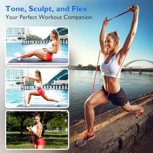FitBeast Resistance Bands Set, Pull Up Assist Bands for Strength Training, Pilates, Yoga, Powerlifting, Stretching, Mobility Exercises, Muscle Toning, Full Body Workout - color: Multicolor（15-80 lbs)