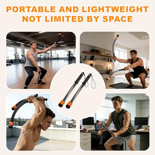 RunBaiNianCordless Battle Rope 2 Pack | Heavy Portable Training Rope for HIIT Cardio and Strength Training Home Gym Equipment for Men and Women