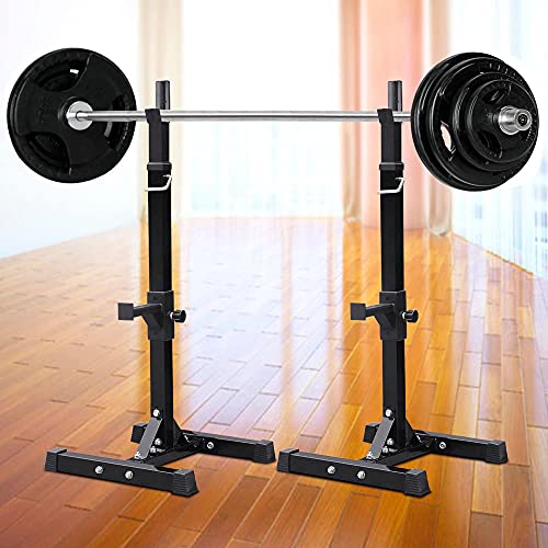 Yaheetech Adjustable Squat Rack Pair, Barbell Bench Press Stands, Home Gym