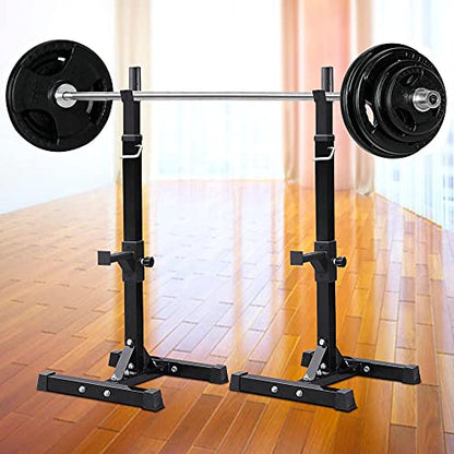 Yaheetech Adjustable Squat Rack Pair, Barbell Bench Press Stands, Home Gym