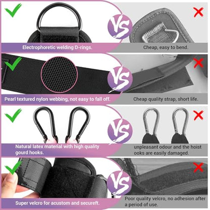Ankle Resistance Bands with Cuffs, Leg Exercise Equipment with Poster - color: Black