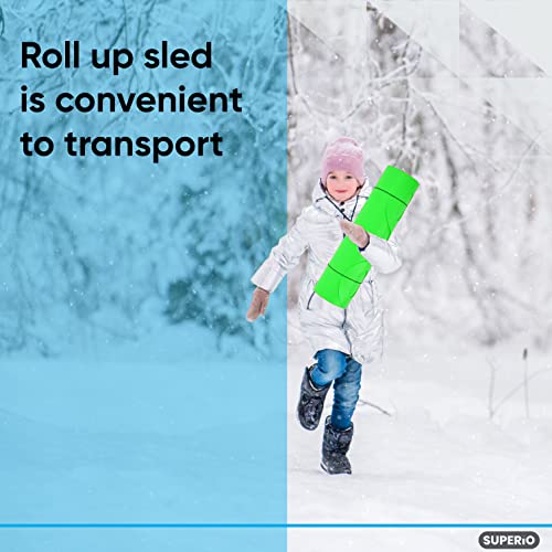Superio Snow Slider Mat, Flexible Snow Sled Flying Carpet, Roll up Sleds for Kids 36" / Adults 54" Lightweight Plastic Snowboard Sled, 1 Pack