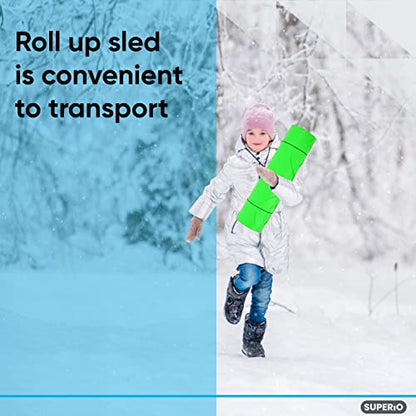Superio Snow Slider Mat, Flexible Snow Sled Flying Carpet, Roll up Sleds for Kids 36" / Adults 54" Lightweight Plastic Snowboard Sled, 1 Pack