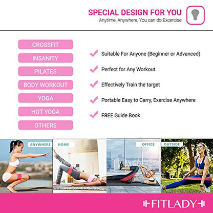 3 Butt Bands | 3 Booty Bands | 3 Glute Bands | 3 Hip Bands for Women with 3 Levels of Resistance | Non-Slip Fabric for Squats & Lunges | Includes Free Pouch and Exercise Manual | Upgraded!