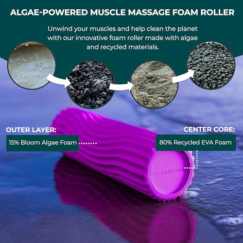 Oceanfoam Ripple Roller - Small Foam Roller for Physical Therapy (Magenta) - color: Magenta