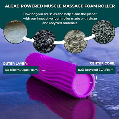 Oceanfoam Ripple Roller - Small Foam Roller for Physical Therapy (Magenta) - color: Magenta