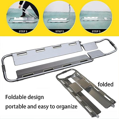 Portable Folding Spine Board Stretcher - Backboard for Camping, Outdoor Emerncy, and First Response - Lightweight Mcal S Stretcher for Quick Transport