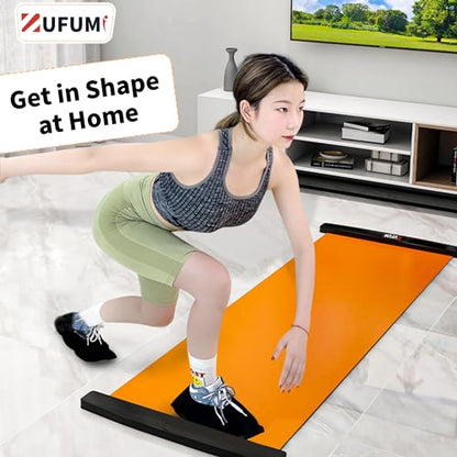 Slide Board(71"L x 20"W),Balance Workout Sliders with End Stops,Exercise Slide Board With 1 Mesh Carrying Bag,2 Sets of Shoes Booties for Beginners and Pros