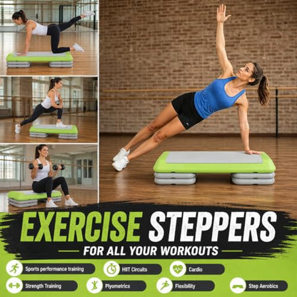 Aerobic Step Platform Height Adjustable Workout Step - color: Double-layer Base-Avocado