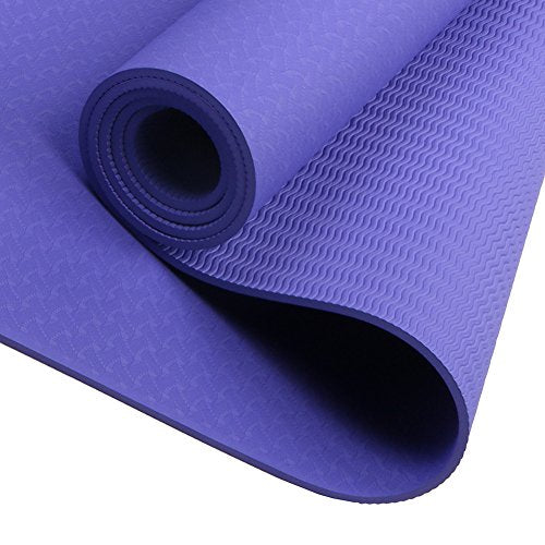 Attraction Design Yoga Mat Non Slip Exercise Mat Extra Thick Workout Mat for Yoga, Eco Friendly Exercise Yoga Mat High Density Fitness Pilates Mat with Carrying Strap, 72"x 24"x 6mm - color: Violet