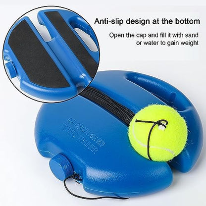 Q&F Tech Tennis Trainer Rebound Ball Set, Solo Practice Reaction Kit/Ball, Portable Self Training Tool/Device, for Beginners/Adults - 1base+2balls