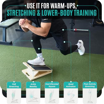Portable Wood Slant Board, Adjustable Squat Wedge, Calf Stretch