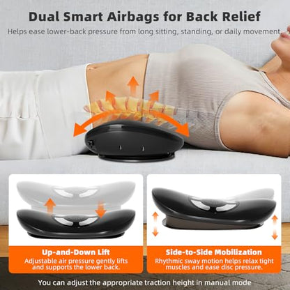 4-in-1 Electric Lumbar Traction Device, Back Massager with Adjustable Air Traction ,3 Level Heating, Vibration and Therapy,Lower Back Massager for Sciatica Relief, Office Lumbar Pressure & Stiffness