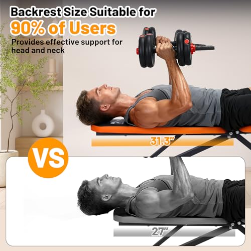 GarveeLife Adjustable Weight Bench, 800 LB Capacity Heavy Duty Workout Bench Press Decline/Flat/Incline for Home Gym Strength Training, Full Body Workout, Quick Fold Space Saving
