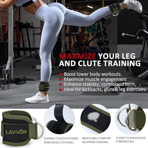 Squat Pad Set - Foam Barbell Pad for Squats Cushion, Lunges & Bar Padding for Hip Thrusts - Standard Olympic Weight Bar Pad - With Ankle Straps, Wrist Straps for Weightlifting