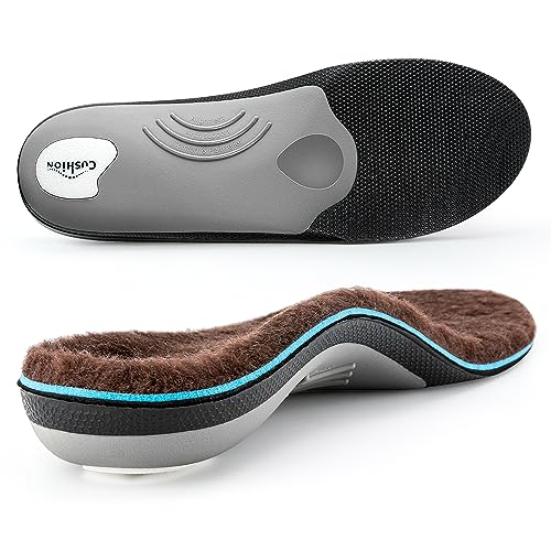 VALSOLE Heavy Duty Support Pain Relief Orthotics - 220+ lbs Plantar Fasciitis High Arch Support Insoles for Men Women, Flat Feet Orthotic Insert, Work Boot Shoe Insole, Absorb Shock with Every Step - color: Brown, size: MEN 14-14 1/2 | WOMEN 16-16 1/2--(3