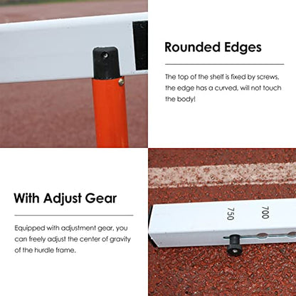 Height Adjustable Hurdles, Adjustable Speed Agility Hurdles, Heavy Duty Metal Fitness & Obstacle Training Equipment, Football Track and Field Training Jumping Bar Set, A