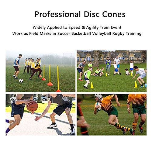 VGEBY 10Pcs Spot Markers, Flat Disc Markers Round Silicone Speed Training Spot Cones Field Marker for Soccer, Basketball, Baseball Supplies Vgeby1 Disc Markers