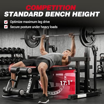 Adjustable Weight Bench, Commercial Grade 1200LB Workout Bench Press Set for Home Gym Strength Training Exercise, Incline Bench with 12+3 Adjustable Backrest&Seat Positions for Full Body Fitness - color: BLACK