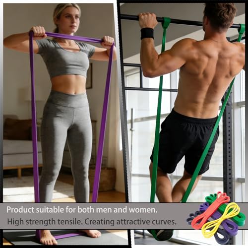 Resistance Bands, Resistance Bands with Handles, Pull Up Assistance Bands Set for Men & Women, Stretch Bands for Exercise, Fitness, Physical Therapy, Stretch Workout Bands at Home, Gym