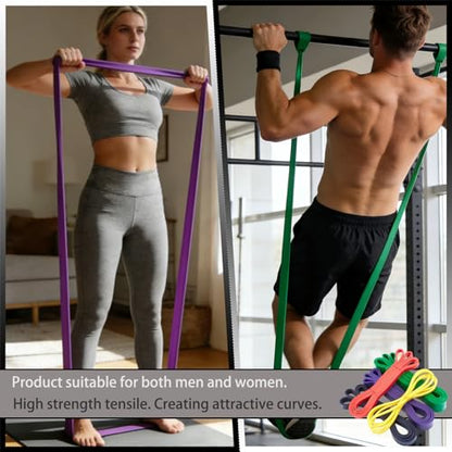 Resistance Bands, Resistance Bands with Handles, Pull Up Assistance Bands Set for Men & Women, Stretch Bands for Exercise, Fitness, Physical Therapy, Stretch Workout Bands at Home, Gym