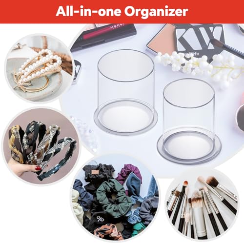 Acrylic Kids Headband Holder Organizer Storage Display for Headbands, Hair Ties, Ponytail, Scrunchies, Combs, Clips, Makeup Brushes for Girls (Small)