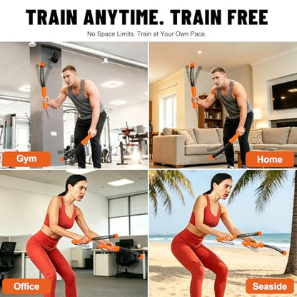 Poly Battle Rope with Cloth Sleeve -1.25/1.5/2 Inch Diameter 30' 40' 50' Lengths -Gym Muscle Toning Metabolic Workout Fitness, Battle Ropes for Home Gym - style: Ropeless Orange